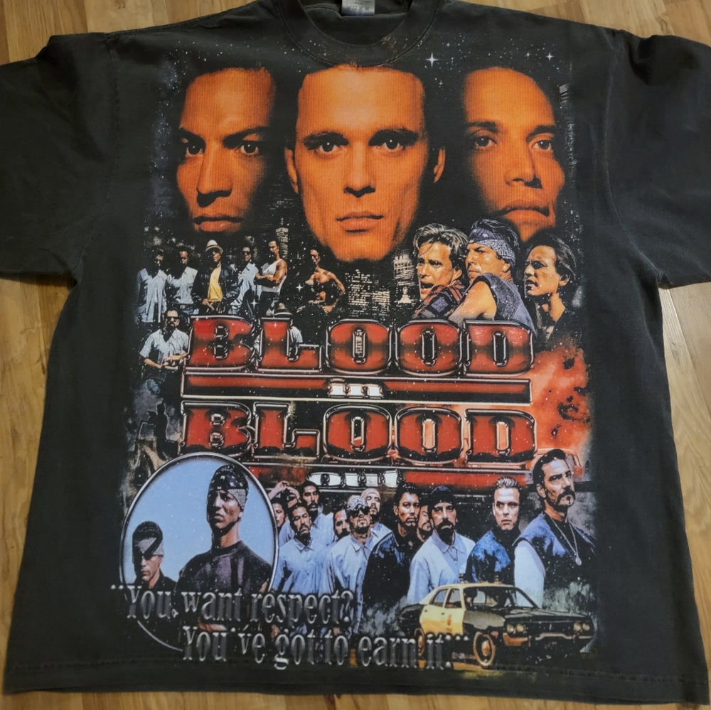 BLOOD IN BLOOD OUT ON SHAKA HEAVYWEIGHT GARMET DYED T SHIRT